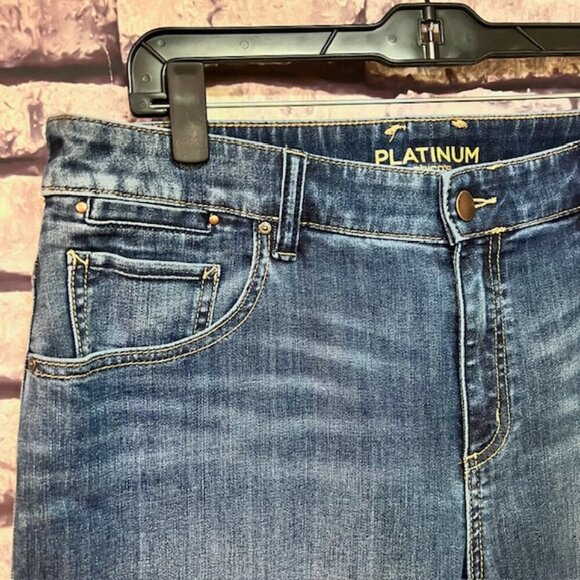 Chico's Platinum Blue Jeans Size L/12 - Picture 3 of 9